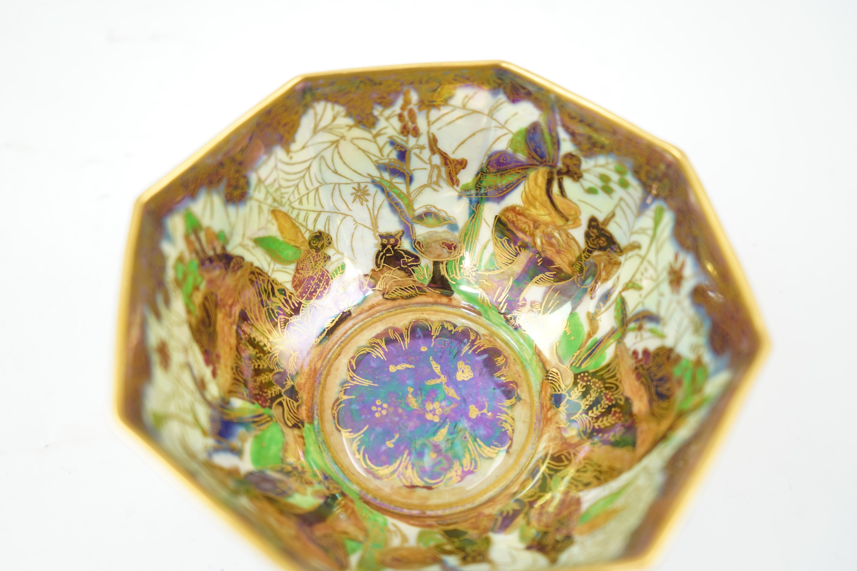 Daisy Makeig-Jones (1881-1945) for Wedgwood: A Fairyland lustre ‘Dana’ octagonal bowl
